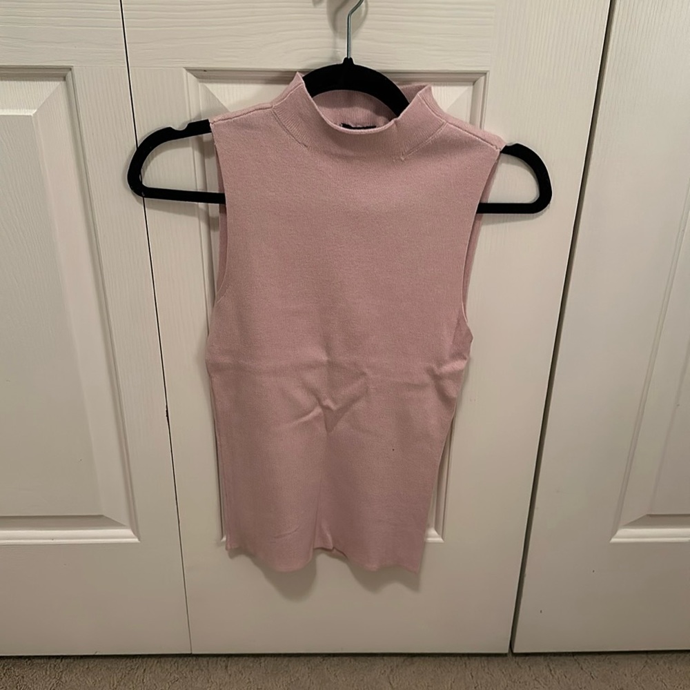 Express mock neck sleeveless sweater top